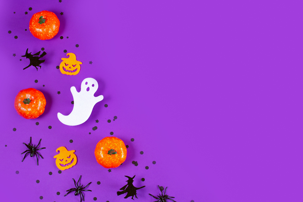 Halloween Ornaments with Copy Space